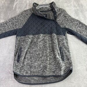 Abercrombie & Fitch Womens M Gray Quilted Pullover Sweater Tunic Top Athleisure